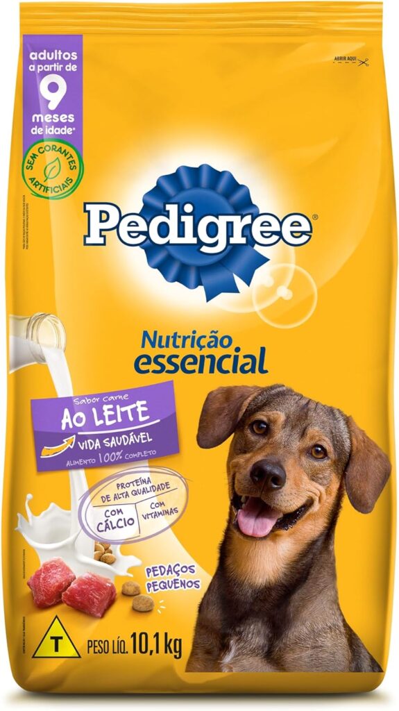 PEDIGREE, Ração Pedigree Nutrição Essencial Carne Ao Leite Para Cães Adultos, 10.1 Kg